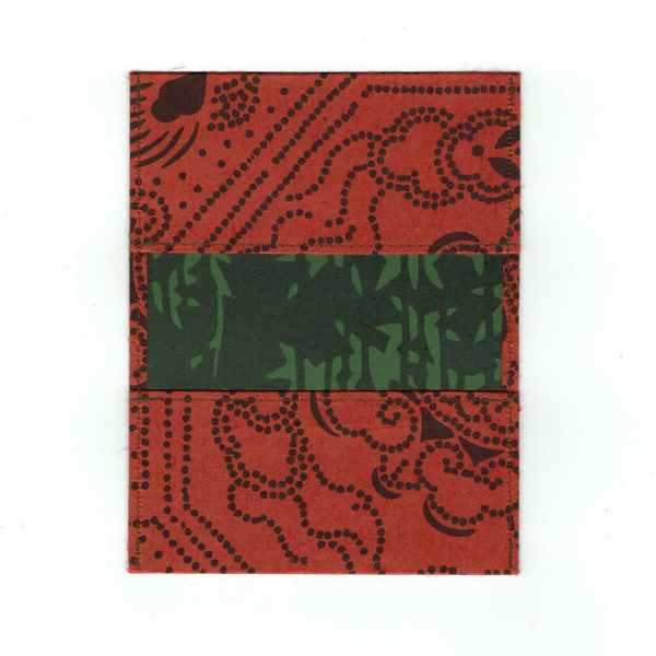 ふすま紙カードケース 月に鶴(朱)×楓鹿紋(花色)