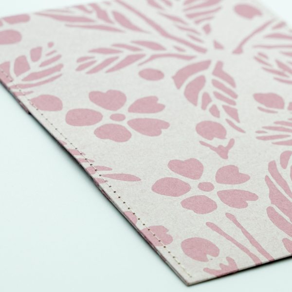 ふすま紙カードケース 葉桜 (藤紫)×雪輪竹(鶯)