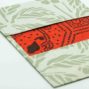 ふすま紙カードケース 葉桜(利休鼠)×月に鶴(朱)