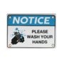 Enameled notice sign Wash your hands